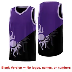 Purple Black Sunburst Two Tone Basketball Jersey 2