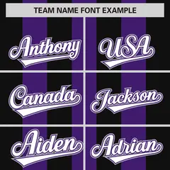 Purple Black Thick Stripe Authentic Baseball Jersey 3