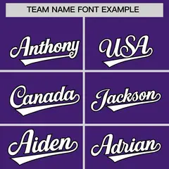 Purple Black Thick Stripes Star Pattern Baseball Jersey 3