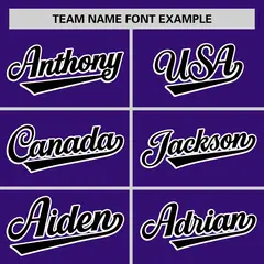Purple Black Thorns Ribbed Authentic Classic Baseball Jersey 3