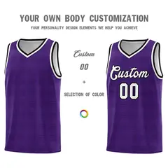 Purple Black Trailblazer Dot Pattern Basketball Jersey 3