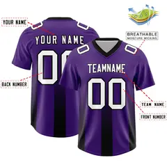 Purple Black Vertical Stripe Gradient Team Football Jersey 2
