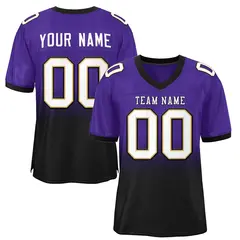 Purple Black White-Black Gradient Outdoor Football Jersey
