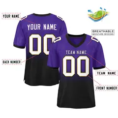 Purple Black White-Black Gradient Outdoor Football Jersey 2