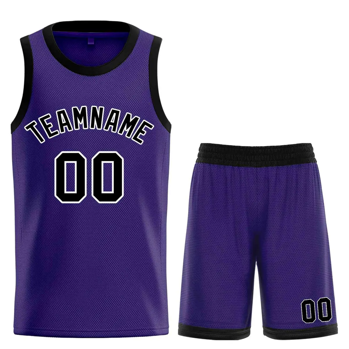 Purple Black-White Bull Classic Curved Basketball Jersey