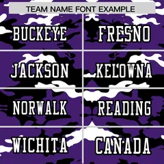 Purple Black-White Camo Authentic Football Jersey 3