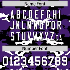 Purple Black-White Camo Authentic Football Jersey 4