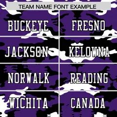 Purple Black-White Camo Authentic Football Jersey 3