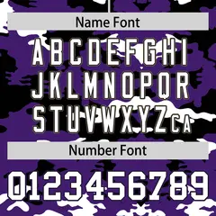 Purple Black-White Camo Authentic Football Jersey 4