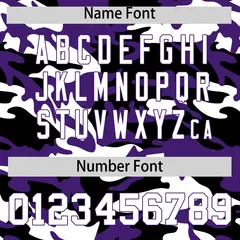 Purple Black White Camo Gradient Fashion Baseball Jersey 4