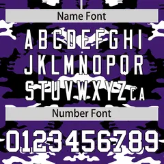 Purple Black-White Camo Varsity Full-Snap Letterman Jacket 4