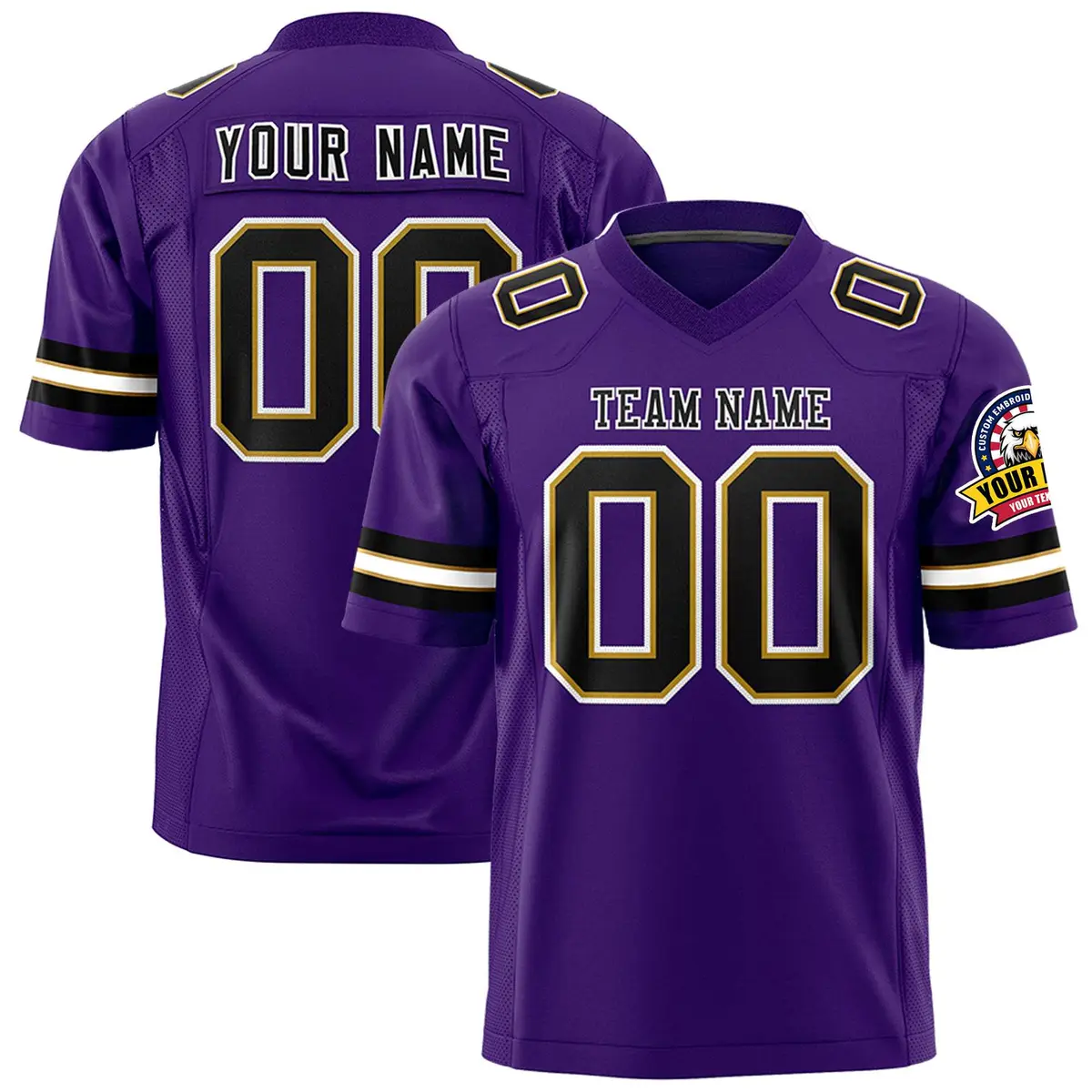 Purple Black-White Classic Authentic Football Jersey