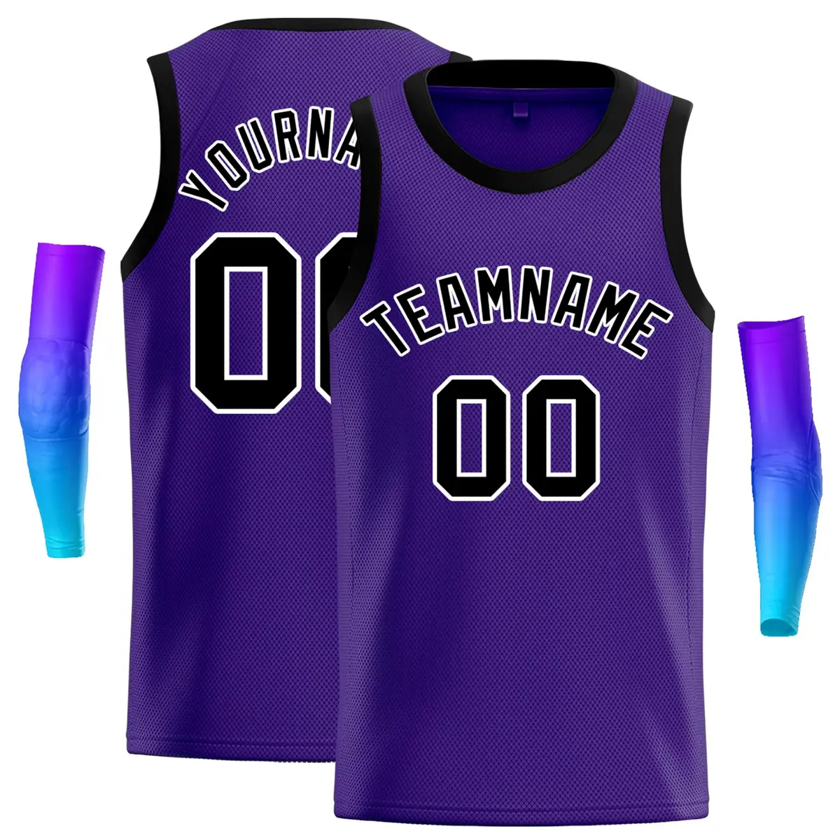 Purple Black-White Classic Casual Basketball Jersey