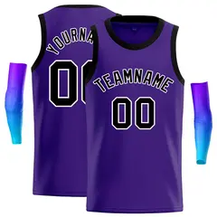 Purple Black-White Classic Casual Basketball Jersey