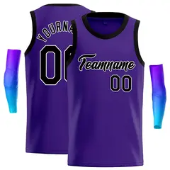 Purple Black-White Classic Casual Basketball Jersey