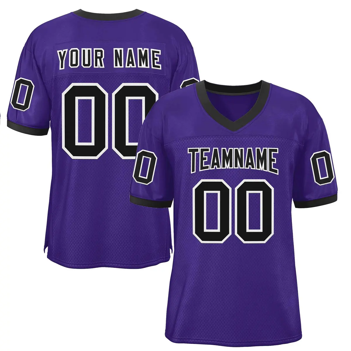 Purple Black-White Classic Style Authentic Football Jersey