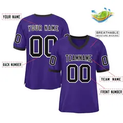 Purple Black-White Classic Style Authentic Football Jersey 2