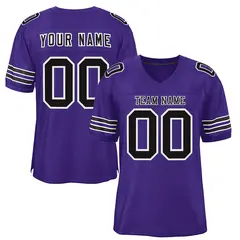 Purple Black-White Classic Style Mesh Football Jersey