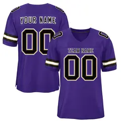 Purple Black-White Classic Style Mesh Football Jersey 1