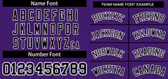 Purple Black-White Classic Two-Button Softball Jersey 3
