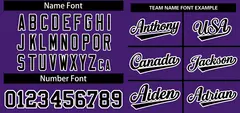 Purple Black-White Classic Two-Button Softball Jersey 3