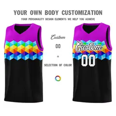 Purple Black-White Colorful Basketball Jersey Sets 2
