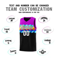 Purple Black-White Colorful Basketball Jersey Sets 3