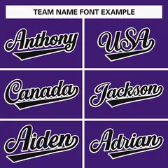 Purple Black-White Full Button Baseball Jersey 3