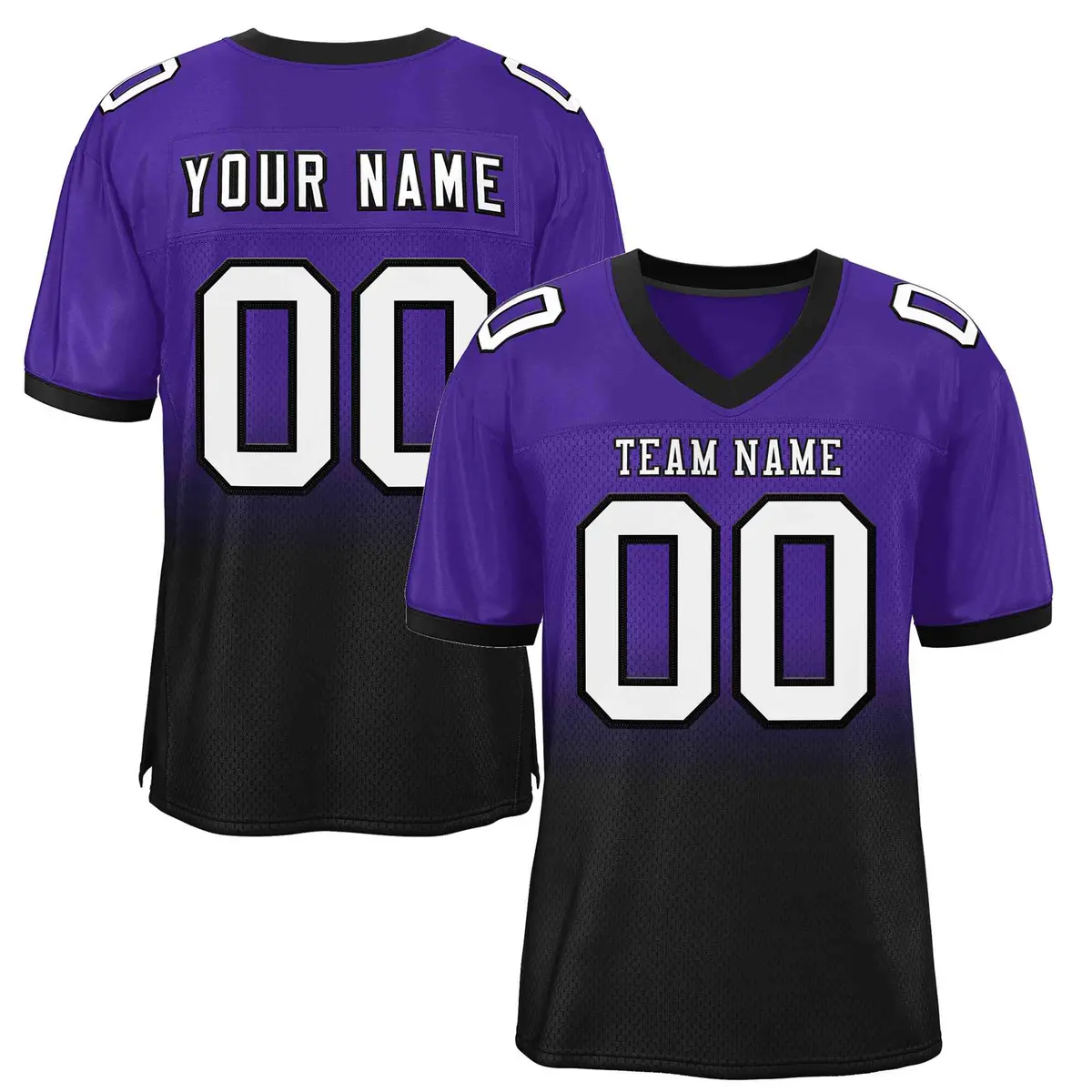 Purple Black-White Gradient Fashion Outdoor Football Jersey