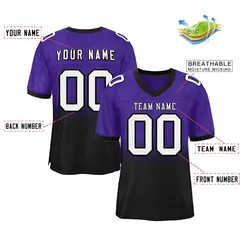Purple Black-White Gradient Fashion Outdoor Football Jersey 2