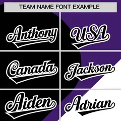 Purple Black-White Half Heart Color Block Baseball Jersey 3