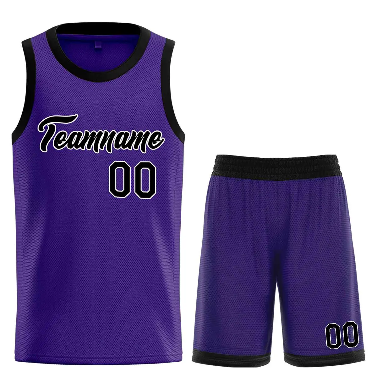 Purple Black-White Heal Classic Sets Basketball Jersey