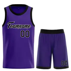 Purple Black-White Heal Classic Sets Basketball Jersey