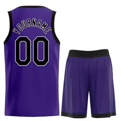 Purple Black-White Heal Classic Sets Basketball Jersey 2