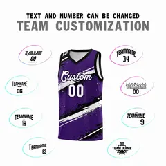 Purple Black White Reversible Stellar Strike Impact Basketball Jersey 2