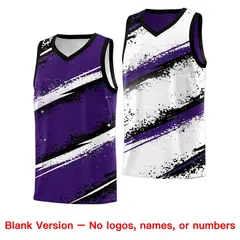 Purple Black White Reversible Stellar Strike Impact Basketball Jersey 7