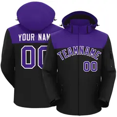 Purple Black-White Two Tone Waterproof Jacket