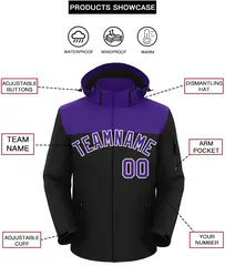 Purple Black-White Two Tone Waterproof Jacket 2