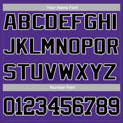 Purple Black-White Varsity Full-Snap Letterman Jacket 3