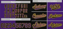 Purple Black-Yellow Split Fashion Baseball Jersey 3