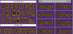 Purple Black-Yellow Stripe Authentic Fashion Baseball Jersey 3