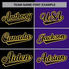Purple Black-Yellow Two Tone Color Block Varsity Baseball Bomber Jacket 5