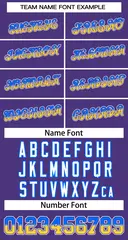 Purple Blue Yellow-Purple Stripe Gradient Baseball Jersey 3