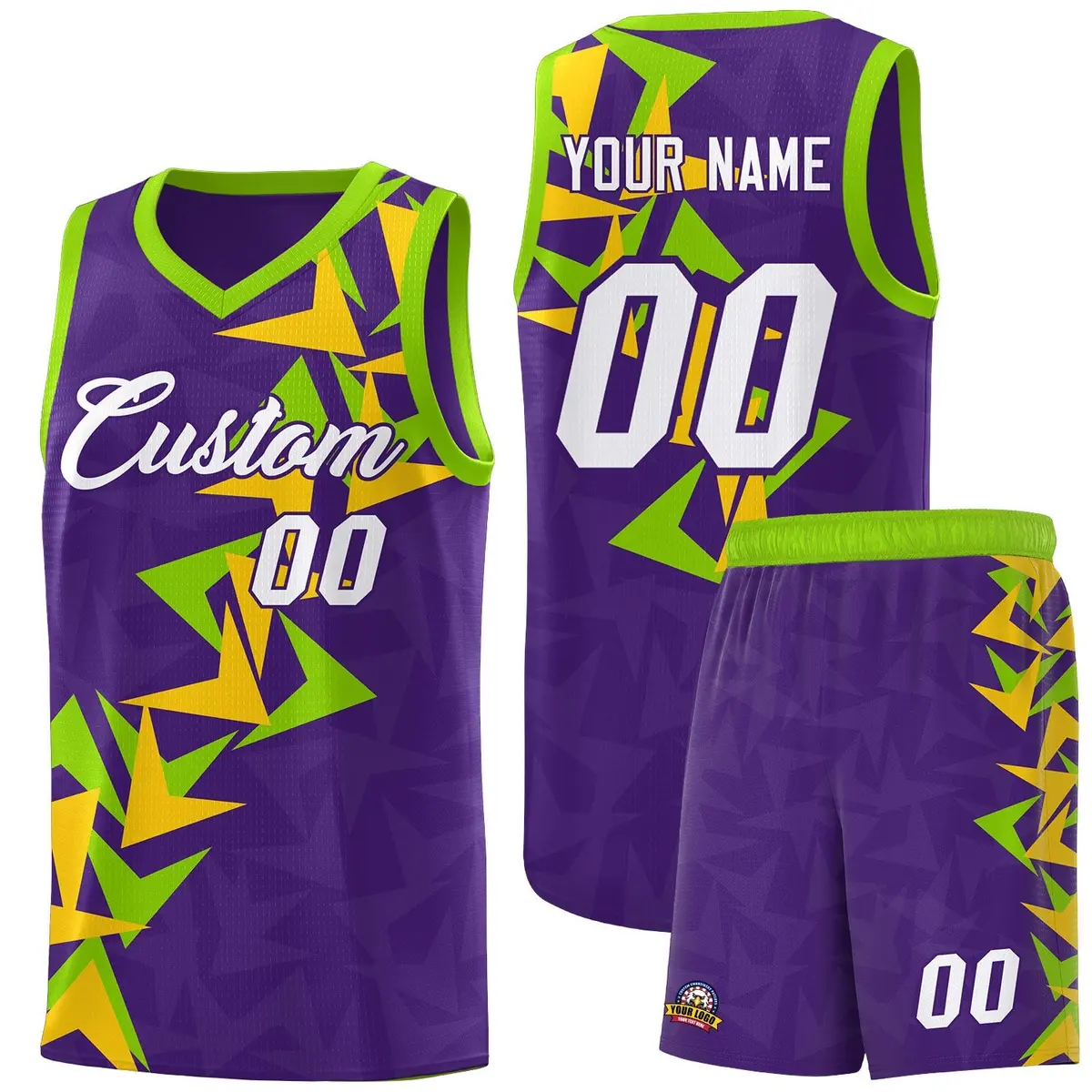 Purple Boomerang Pattern Basketball Jersey