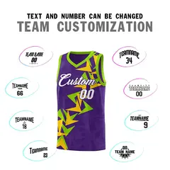 Purple Boomerang Pattern Basketball Jersey 4