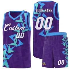Purple Boomerang Pattern Basketball Jersey 1