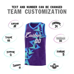 Purple Boomerang Pattern Basketball Jersey 4