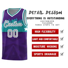 Purple City Silhouette Pattern Basketball Uniform Jersey 2