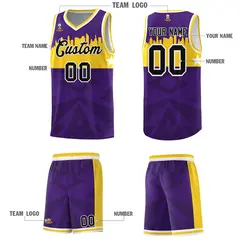Purple City Silhouette Pattern Basketball Uniform Jersey 5