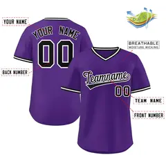 Purple Classic Authentic Pullover Baseball Jersey 3